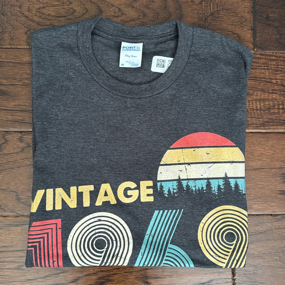 NEW Vintage 1969 Graphic T-Shirt - Gray